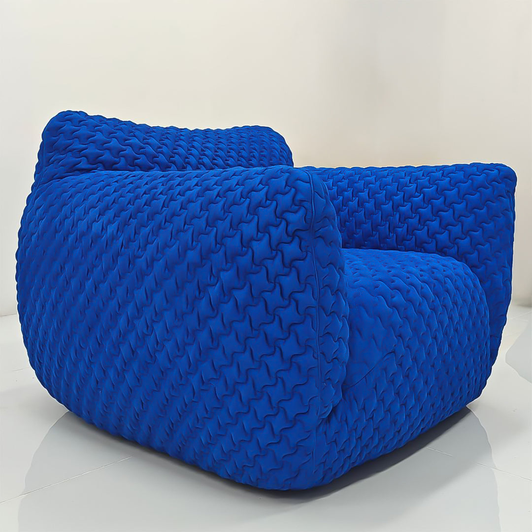 Contemporary mix weave fabric 1 seater sofa nuvola in real life style.