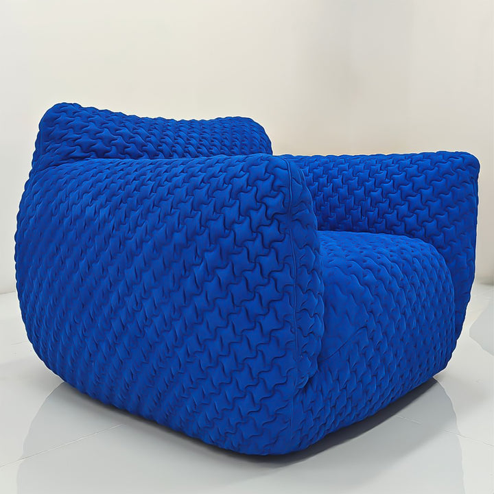 Contemporary mix weave fabric 1 seater sofa nuvola in real life style.