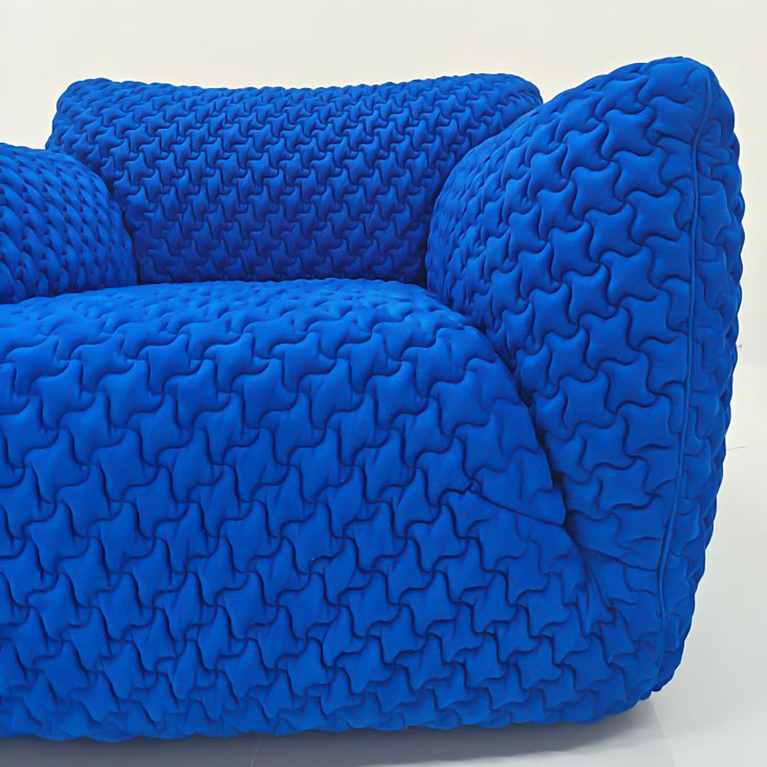 Contemporary mix weave fabric 1 seater sofa nuvola in details.