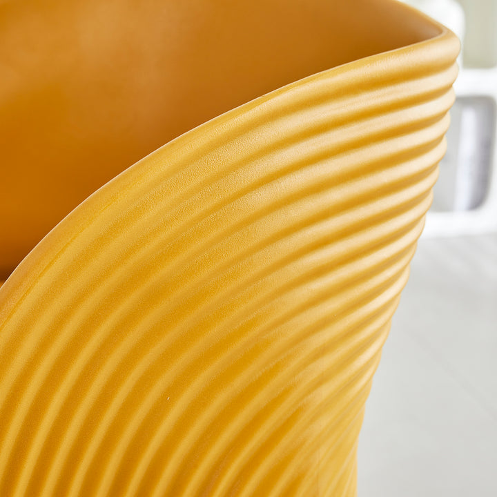 Contemporary plastic dining chair flip layered structure.