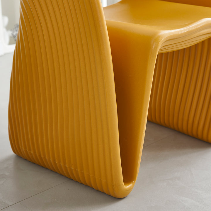 Contemporary plastic dining chair flip detail 1.