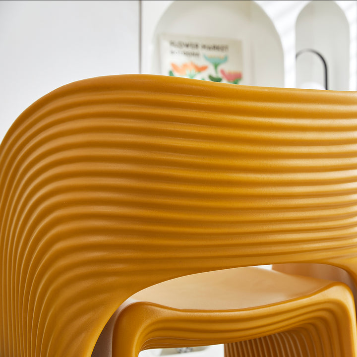 Contemporary plastic dining chair flip detail 2.
