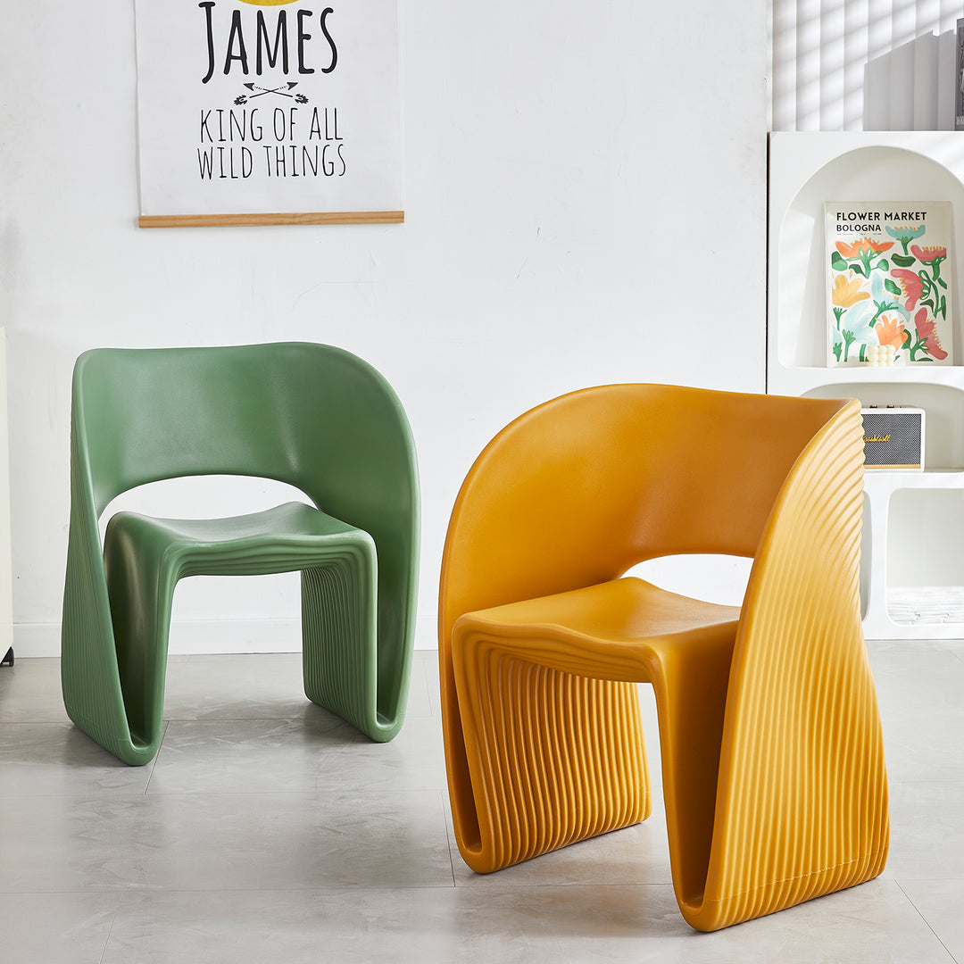 Contemporary plastic dining chair flip detail 3.