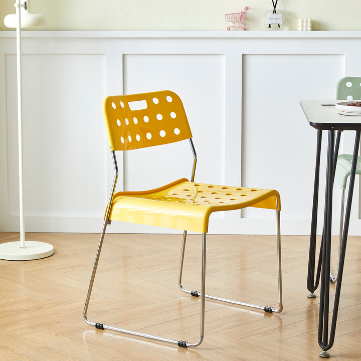 Contemporary plastic dining chair omkstak situational feels.