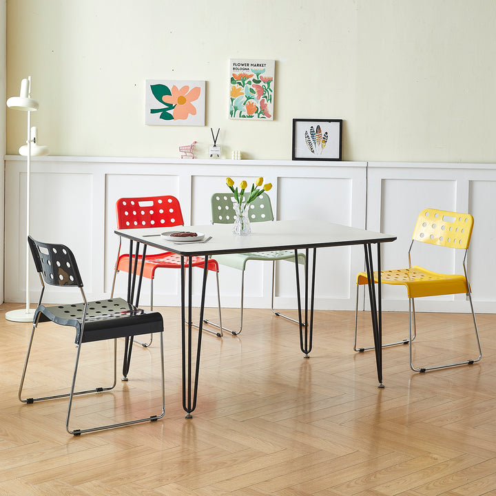 Contemporary plastic dining chair omkstak detail 1.