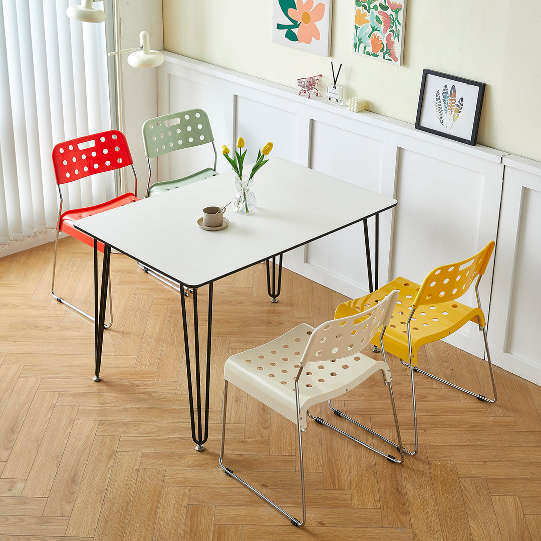 Contemporary plastic dining chair omkstak detail 2.