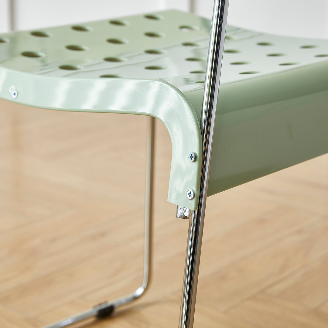 Contemporary plastic dining chair omkstak detail 5.