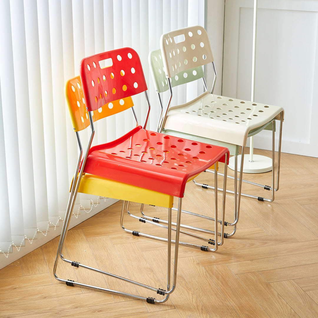Contemporary plastic dining chair omkstak detail 11.
