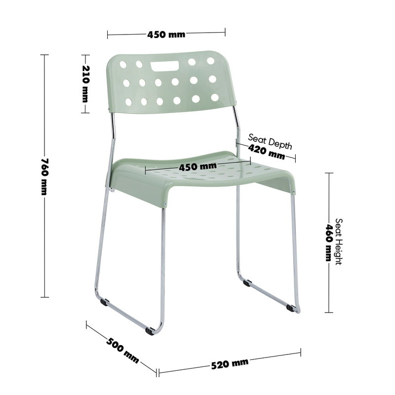 Bauhaus plastic dining chair omkstak size charts.