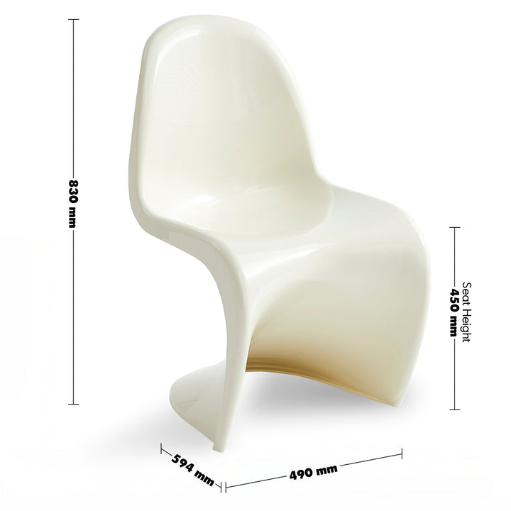Contemporary plastic dining chair panton color swatches.