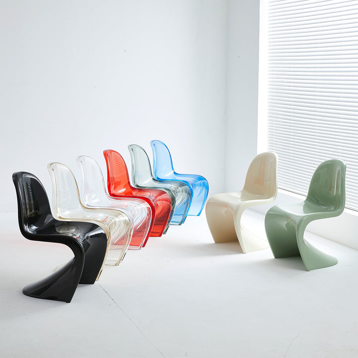 Contemporary plastic dining chair panton material variants.