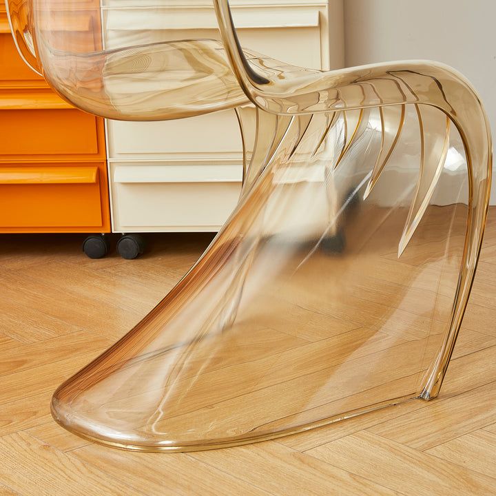 Contemporary plastic dining chair panton layered structure.
