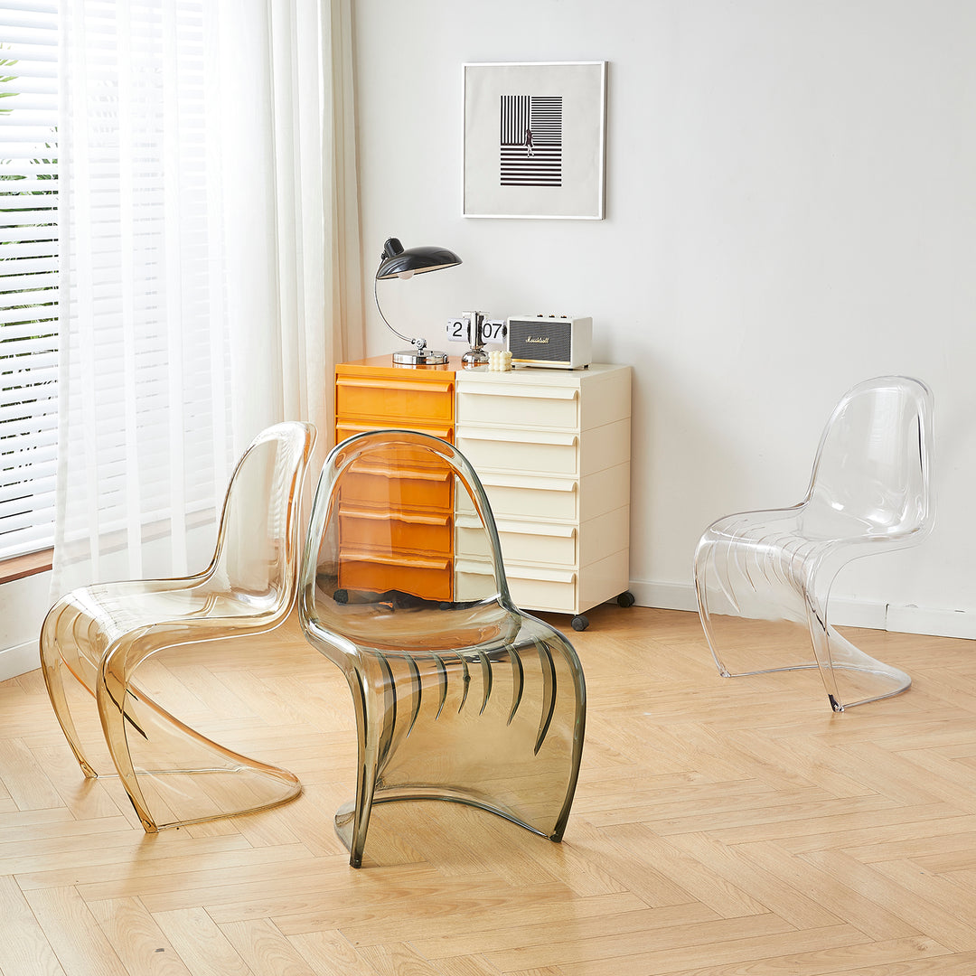 Contemporary plastic dining chair panton detail 1.