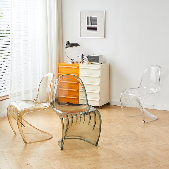 Contemporary plastic dining chair panton detail 1.
