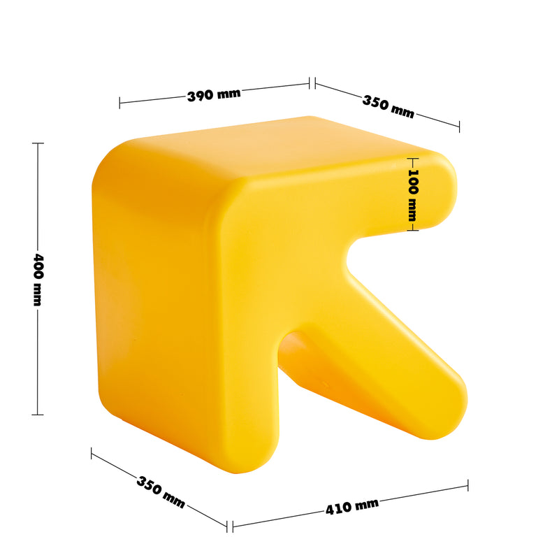 Bauhaus plastic stool side table arrow color swatches.