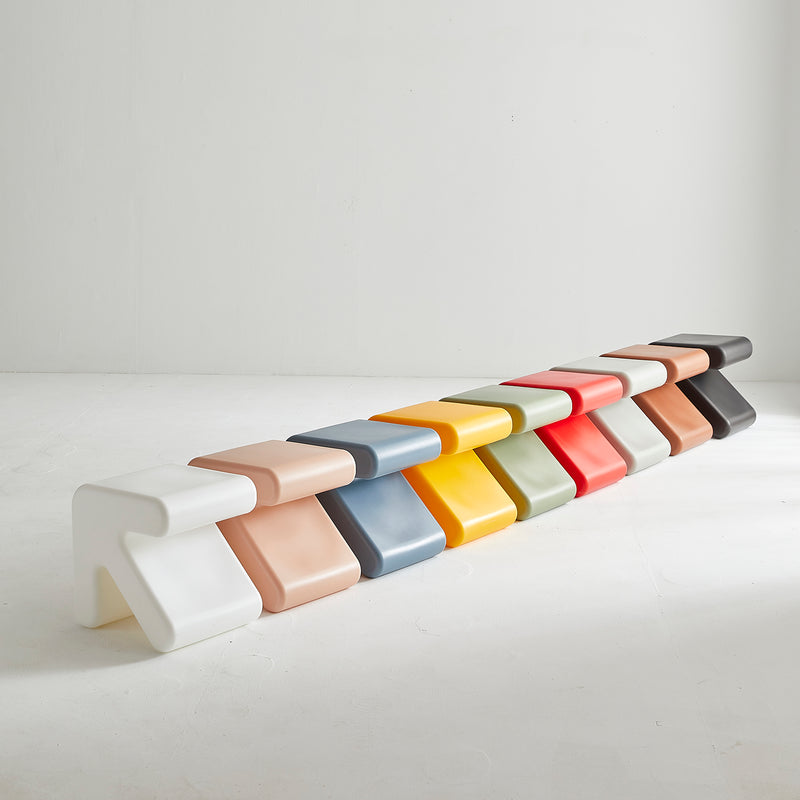 Bauhaus plastic stool side table arrow material variants.