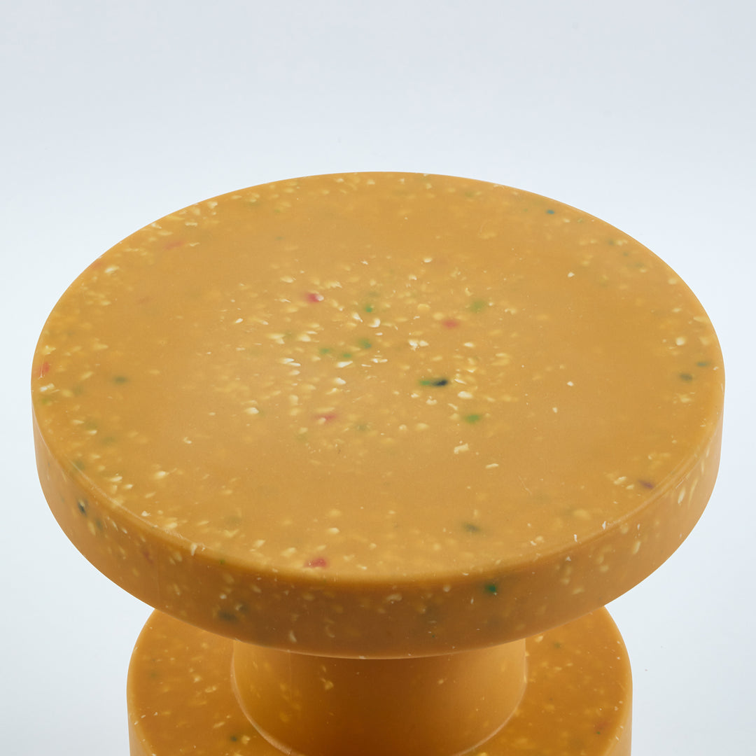 Contemporary plastic stool side table pixel in real life style.