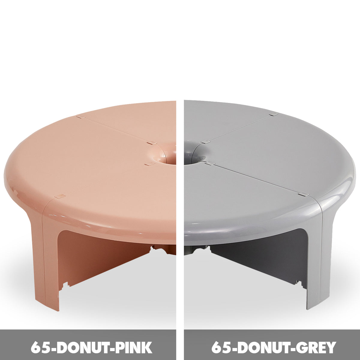 Bauhaus plastic transformable coffee table domut in real life style.