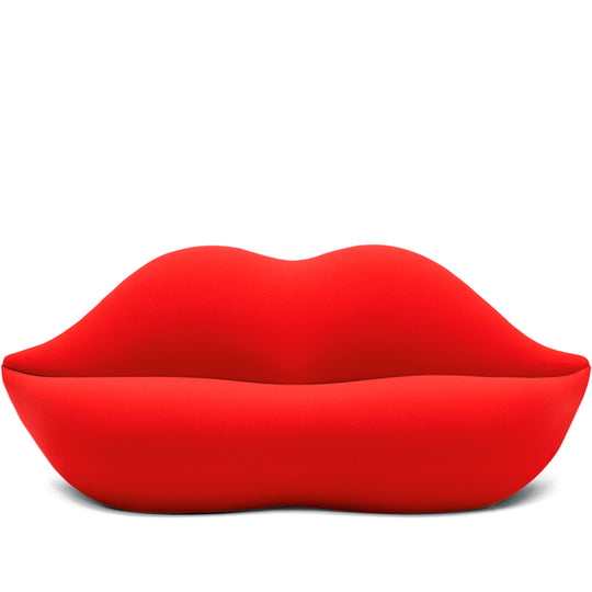 Bauhaus velvet 2 seater sofa bocca in white background.