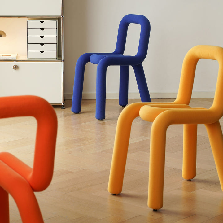 Bauhausvelvet fabric dining chair bold detail 3.