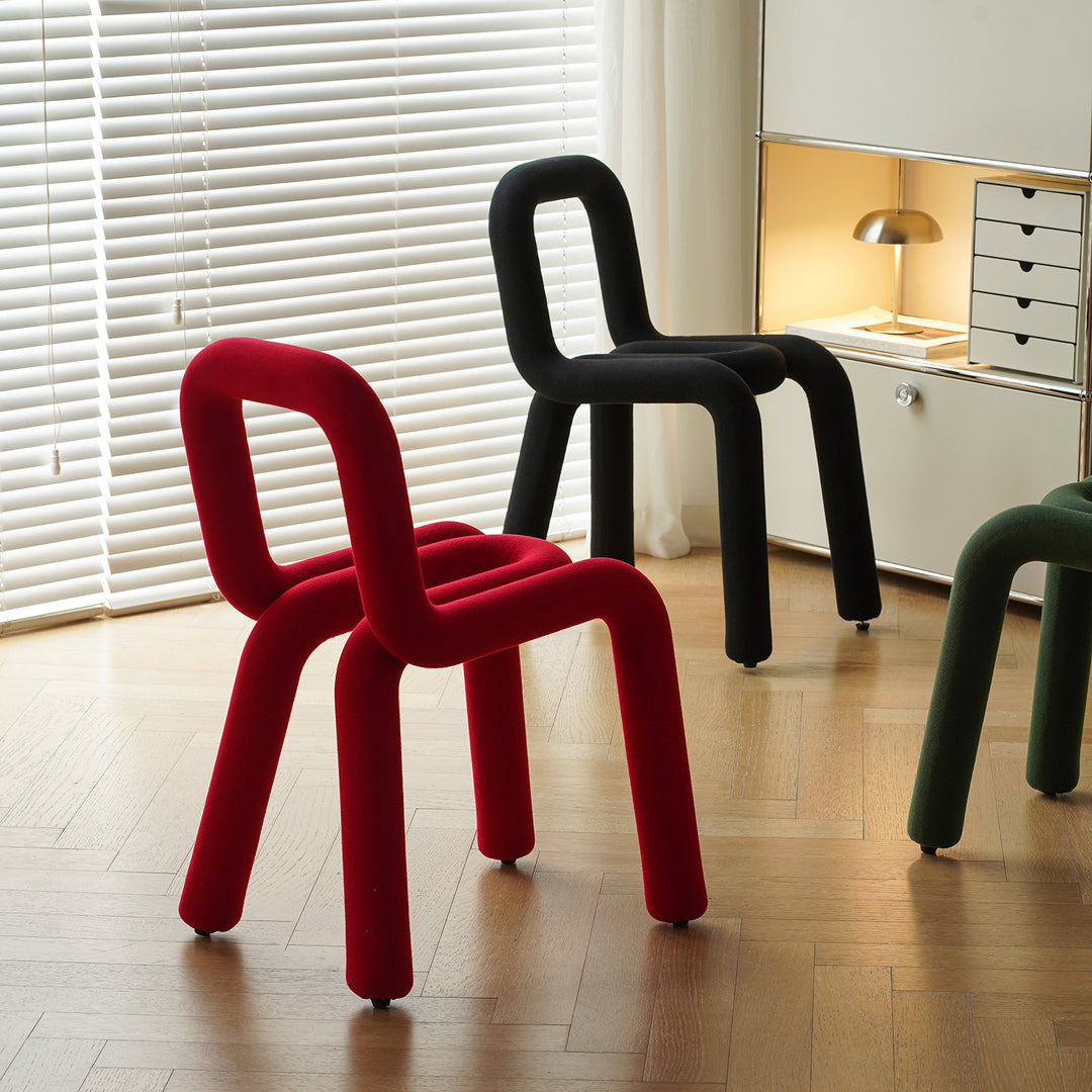 Bauhausvelvet fabric dining chair bold detail 3.
