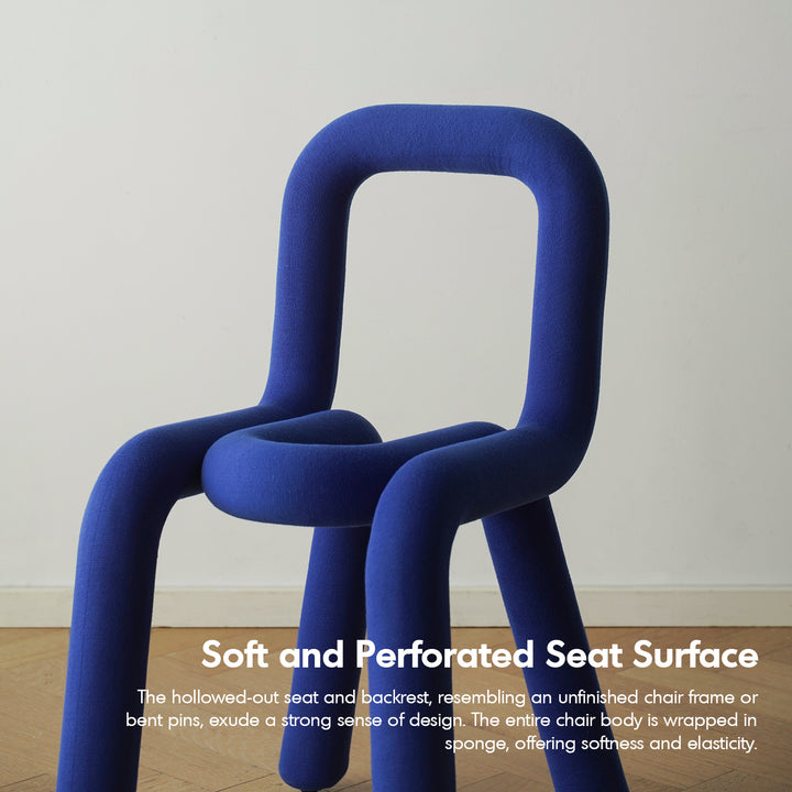 Bauhausvelvet fabric dining chair bold detail 3.