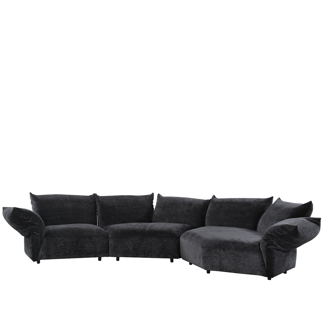 Contemporary velvet fabric l shape sectional sofa flower 3+l detail 3.