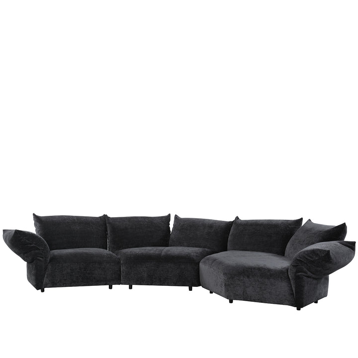 Contemporary velvet fabric l shape sectional sofa flower 3+l detail 3.