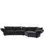 Contemporary Velvet Fabric L Shape Sectional Sofa FLOWER 3+L