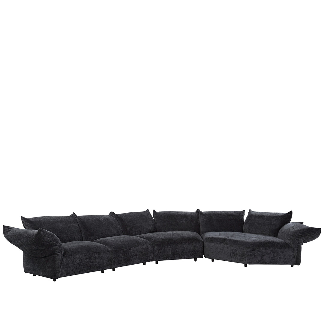 Contemporary Velvet Fabric L Shape Sectional Sofa FLOWER 4+L
