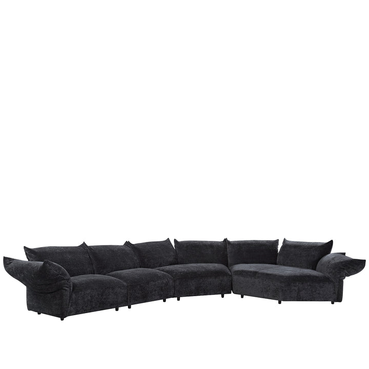 Contemporary Velvet Fabric L Shape Sectional Sofa FLOWER 4+L