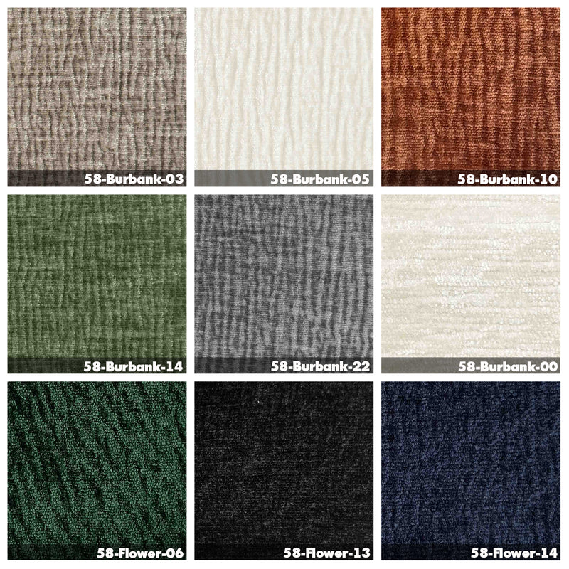Bauhaus velvet fabric modular armless 1 seater sofa flower color swatches.