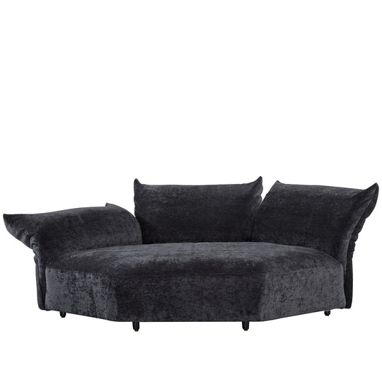 Contemporary velvet fabric modular big joint connection sofa flower in white background.