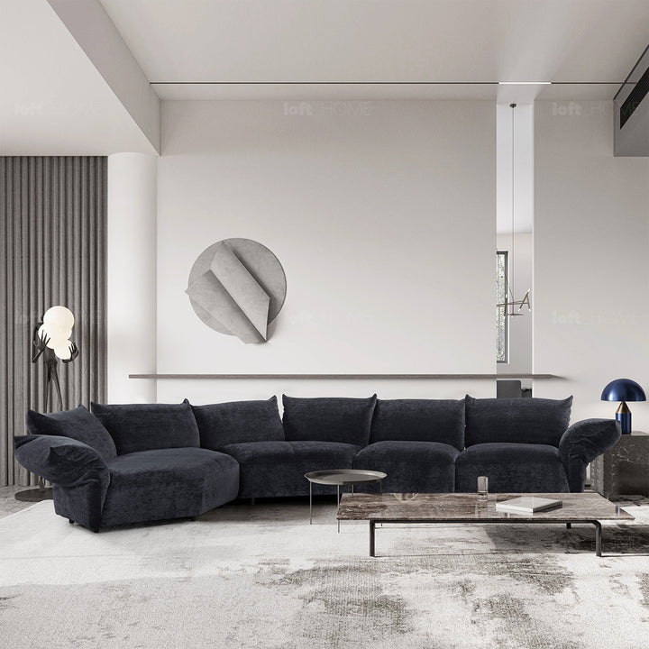 Contemporary Velvet Fabric Modular Corner 1 Seater Sofa FLOWER