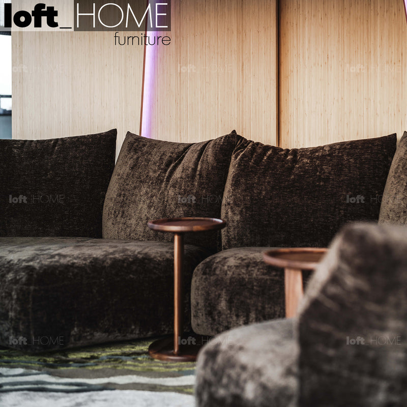 Bauhaus velvet fabric modular small joint connection sofa flower environmental situation.