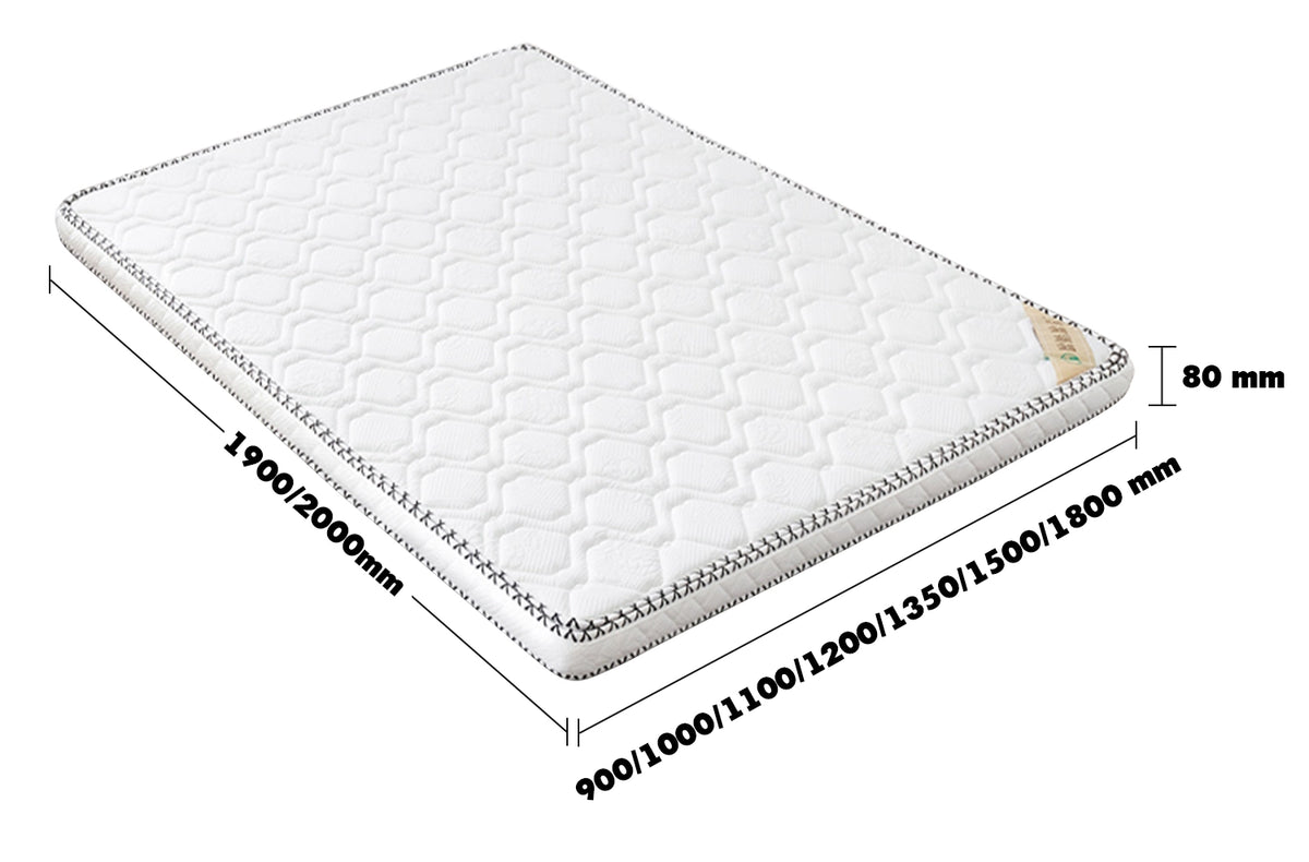8cm Coconut Palm Mattress YUAN Size Chart