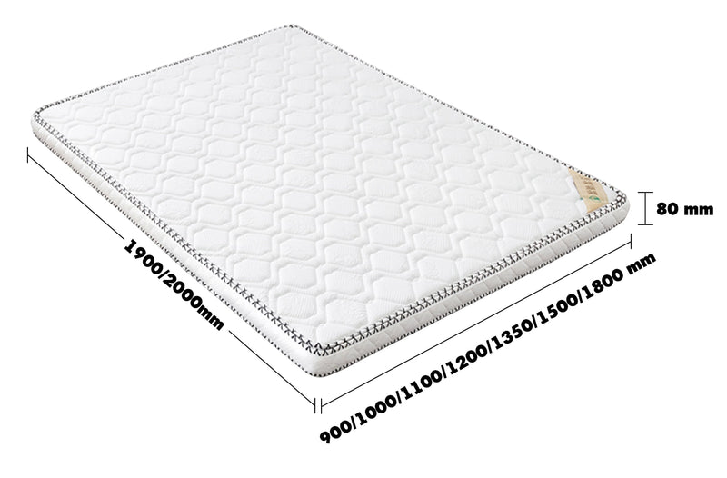 8cm Coconut Palm Mattress YUAN Size Chart