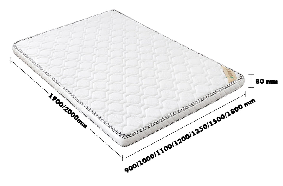 8cm Coconut Palm Mattress YUAN Size Chart