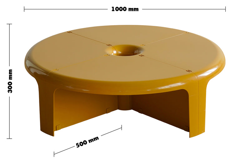 Bauhaus ABS Transformable Coffee Table BOBO Size Chart