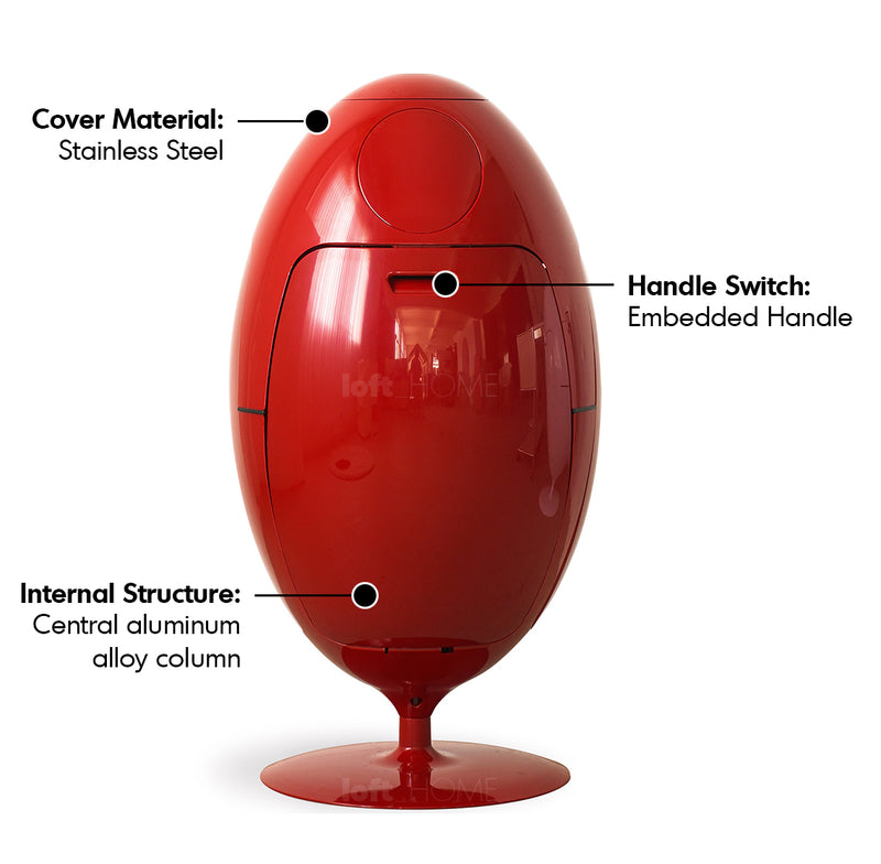 Bauhaus ABS Waste Bin EGG Material Details Chart