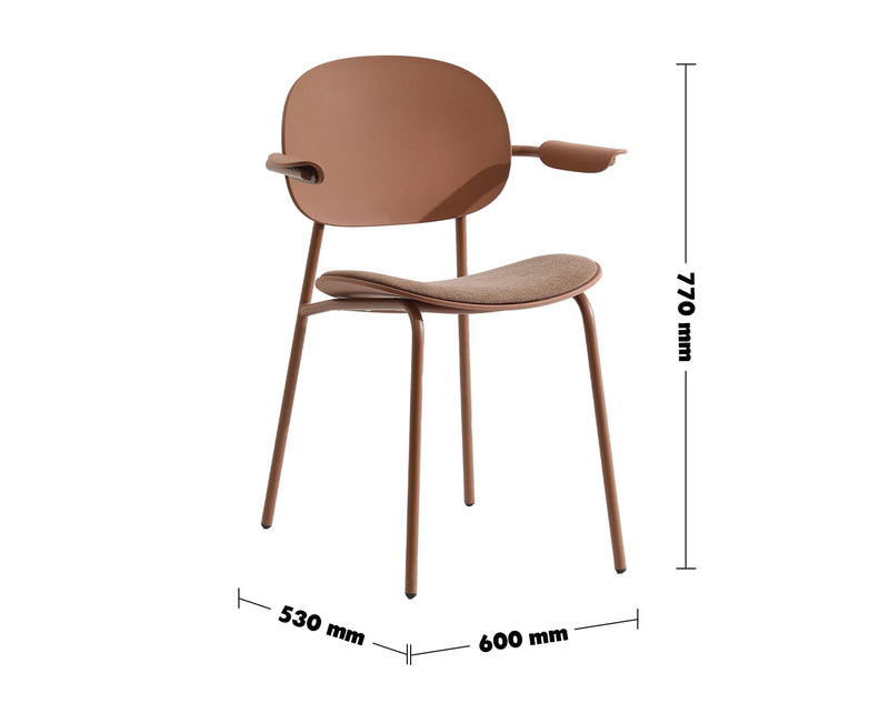 Bauhaus Fabric Plastic Dining Chair LOOP Size Chart