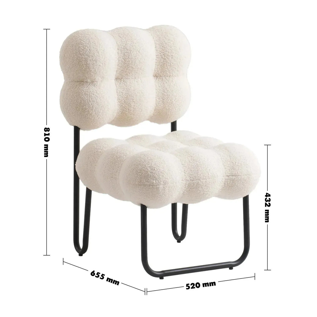 Cream boucle 1 seater sofa souffle size charts.