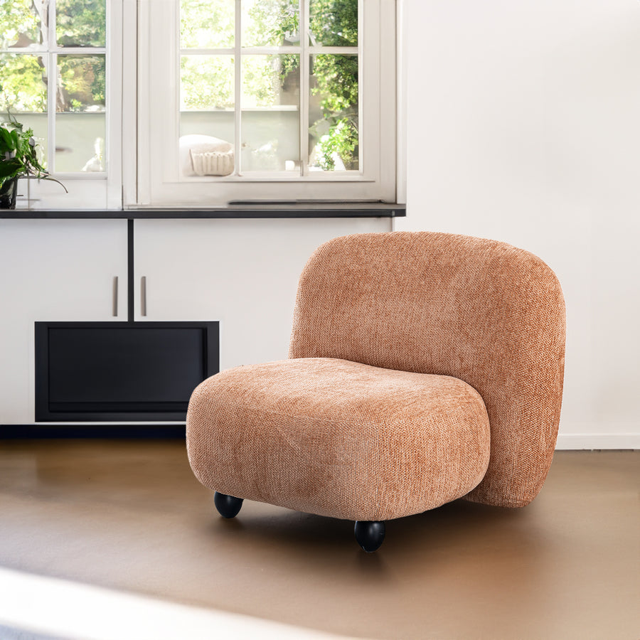 Cream boucle fabric 1 seater sofa malt primary product view.