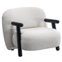 Cream Boucle Fabric 1 Seater Sofa With Armrest MALT