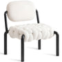 Cream Boucle Fabric 1 Seater Sofa SOUFFLE