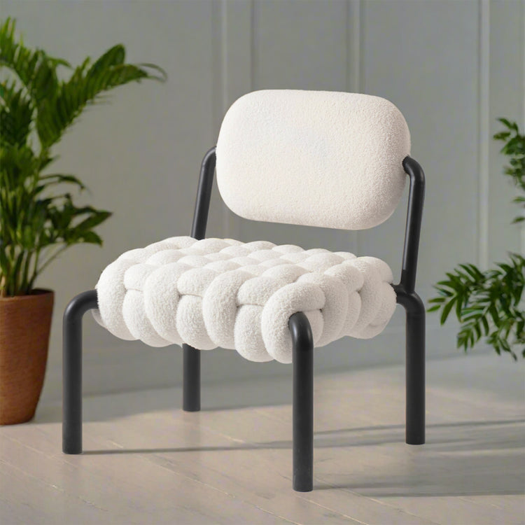 Cream Boucle Fabric 1 Seater Sofa SOUFFLE Good to Know Preview-1