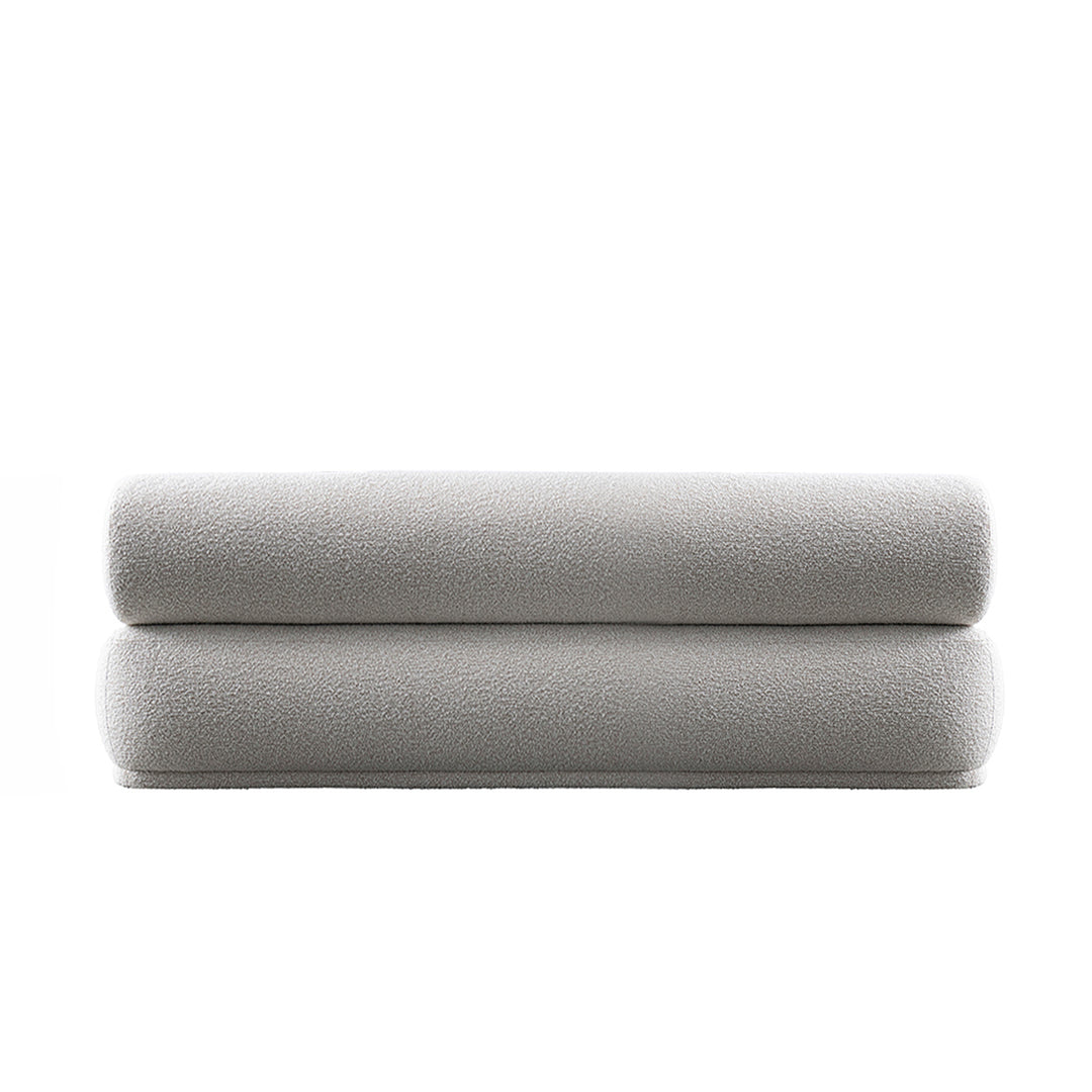 Cream boucle fabric 2 seater sofa mochi in real life style.