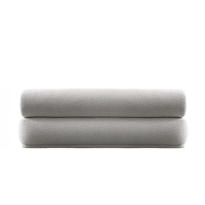 Cream boucle fabric 2 seater sofa mochi in real life style.