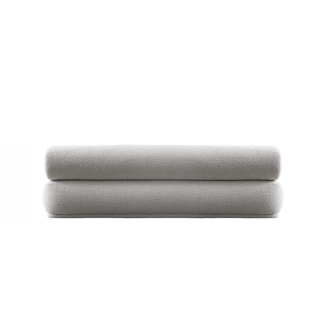 Cream boucle fabric 3 seater sofa mochi in real life style.