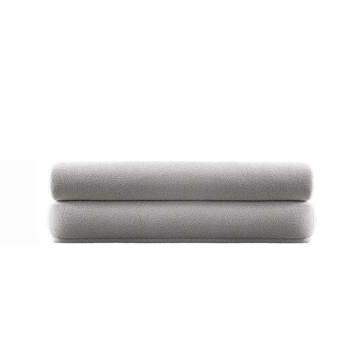 Cream boucle fabric 3 seater sofa mochi in real life style.